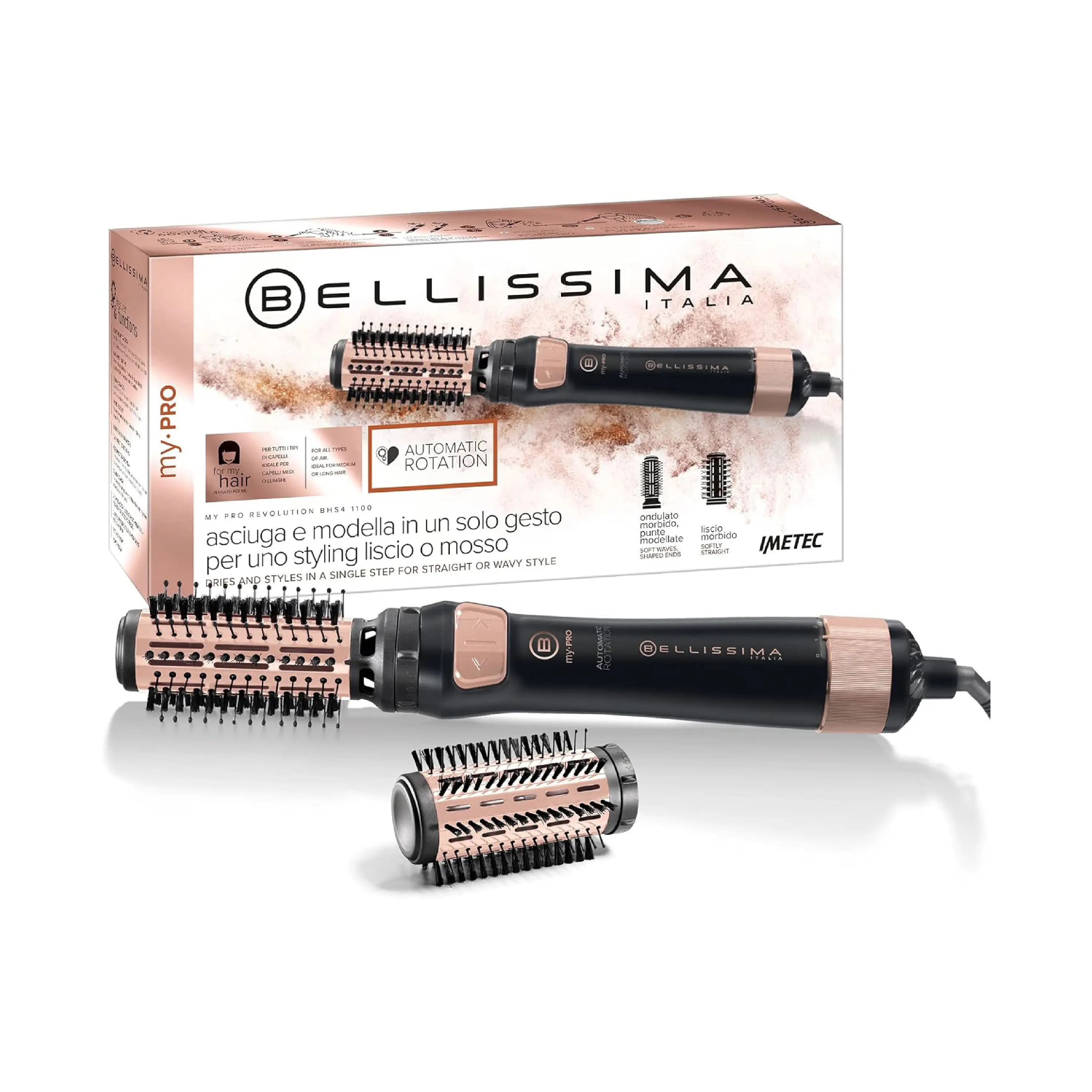 CEPILLO DE AIRE BELLISSIMA GIRATORIO MY PRO BHS4 1100 2 EN 1